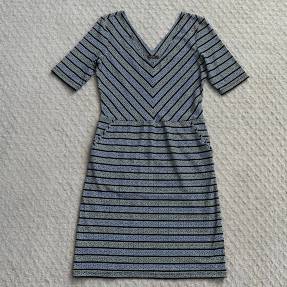 J. McLaughlin Catalina Cloth Geometric Print Sheath Dress Small Summer Resort